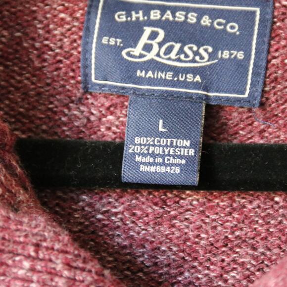 Men's GH Bass Co Long Sleeve Henley Sweater Large - Picture 4 of 5
